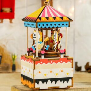 KIT CAJA DE MÚSICA MADERA DIY MERRY GO ROUND