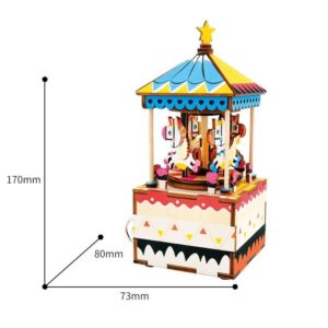 KIT CAJA DE MÚSICA MADERA DIY MERRY GO ROUND