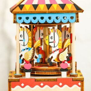 KIT CAJA DE MÚSICA MADERA DIY MERRY GO ROUND