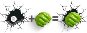 LAMPARA 3D PUÑO HULK