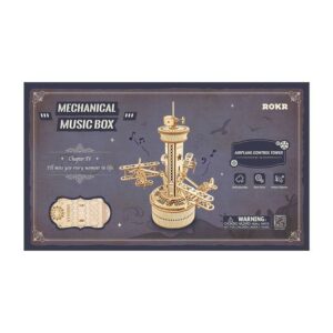 ROKR AIRPLANE CONTROL TOWER MECHANICAL MUSIC BOX AMK41