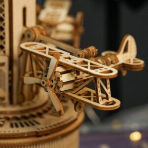 ROKR AIRPLANE CONTROL TOWER MECHANICAL MUSIC BOX AMK41