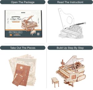 MAGIC PIANO CAJA DE MUSICA MECANICA DIY ROKR ROBOTIME
